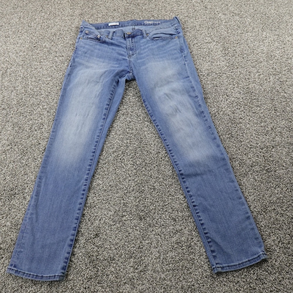 Gap Jeans Womens 28 Dark Blue Denim‎ Pants Girlfriend Low Rise Flex Stretch Fade